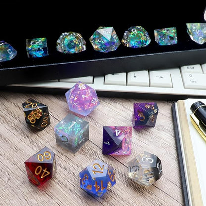 Haxtec Mystery DND Dice Set Sharp Edge Resin Dice - Image 8