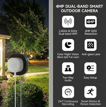 ELECCTV 2.5K Window security Camera, 2.4G/5GHz WiFi Indoor Camera - Image 2