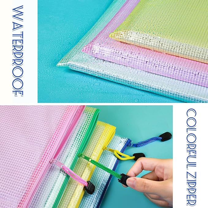 LEOBRO Mesh Zipper Pouch Bags, 13.2"x 9.2" Zipper Pouch, Storage Bags Pouch - Image 4