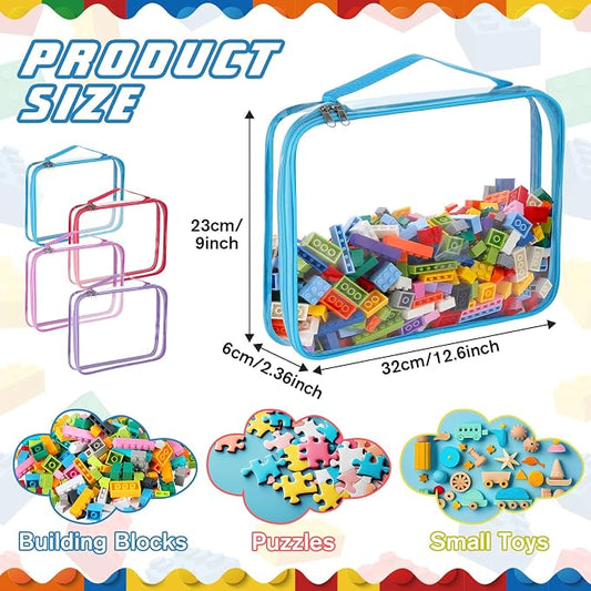 Sanwuta 6 Packs Toy Storage Bags, PVC Organizing Case Bags - Image 2