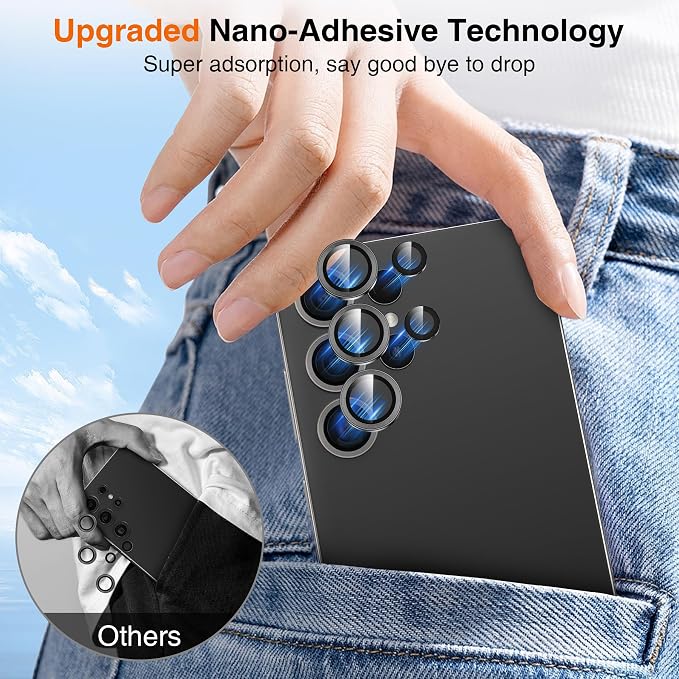 YWXTW S25 Ultra Camera Lens Cover, 9H Tempered Glass Upgraded Metal Edging - Image 4
