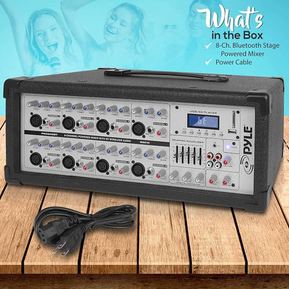 Pyle 800W Bluetooth Stage Powered Mixer - Image 7