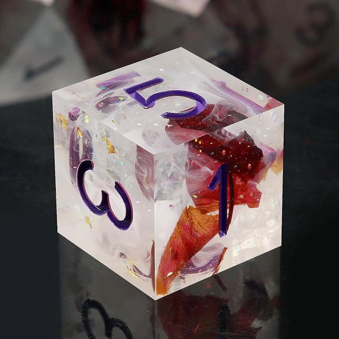 Haxtec DND Dice Set Rose Flower Sharp Edge Dice - Image 3