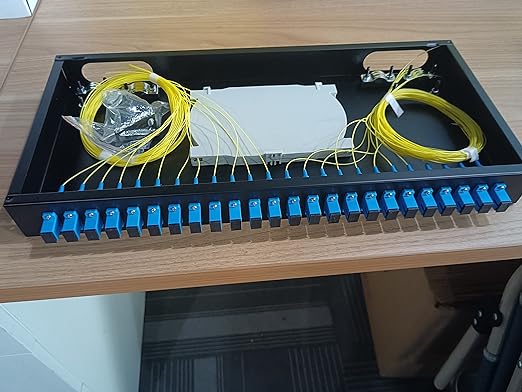 24 Port SC Rack Mount Enclosure Box + Splice Trays Fiber Cables Spool by ProfessionalFiberNetworkDevicemanufacturer
