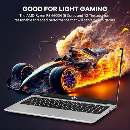 NIMO 15.6" IPS FHD-Gaming-Laptop, AMD Ryzen 5 6600H 6-Cores 660M GPU 32GB DDR5 - Image 3