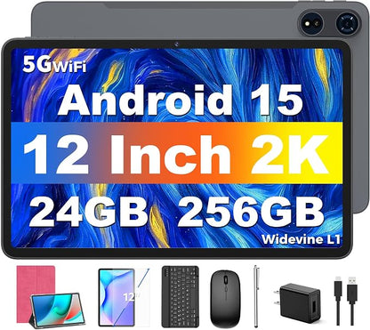 Tablet 12 inch Android 15 Tablets, 24GB（8+16）RAM+256 Storage, Android Tablet by Unknown