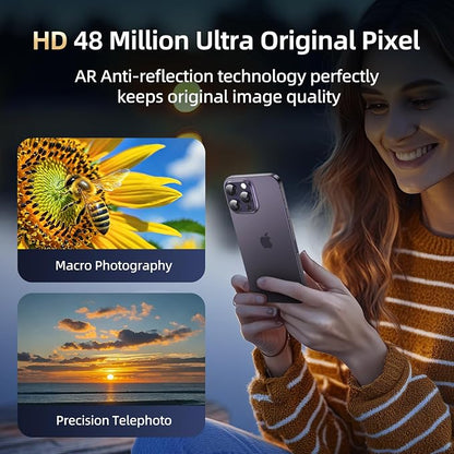Compatible with iPhone 14 Pro Max Camera Lens Protector, Tempered Glass Full - Image 3