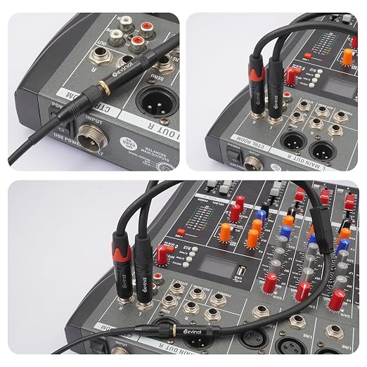 Devinal 3.5mm to Dual 1/4 Y Splitter Cable, 1/8" Female TRS to Dual 6.35mm TS - Image 5