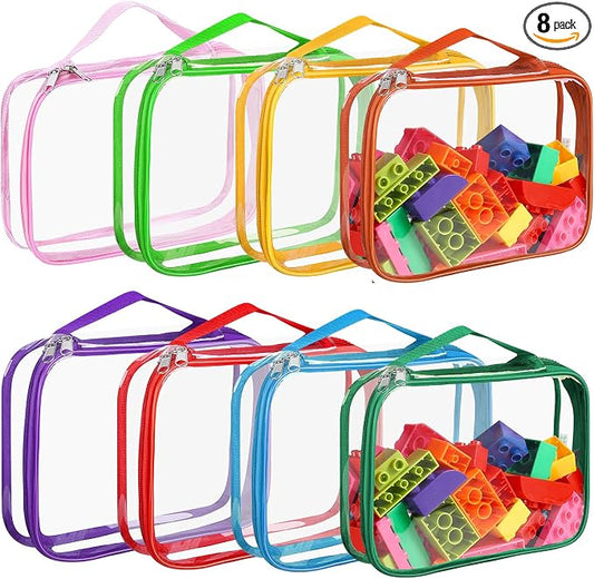 8 Packs Toy Storage Bags with Zipper, Reusable Toy Storage Organizer with by BOBOKA
