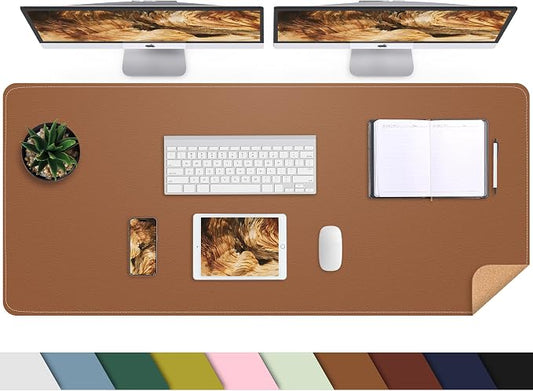 AFIING Leather Desk pad Protector, Large Non-Slip Office Desk Mat by AFIING