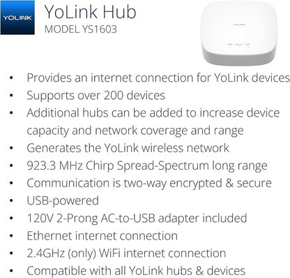 YoLink LoRa Smart Vibration Sensor & Hub Starter Kit: Hub & Smart Shock - Image 2