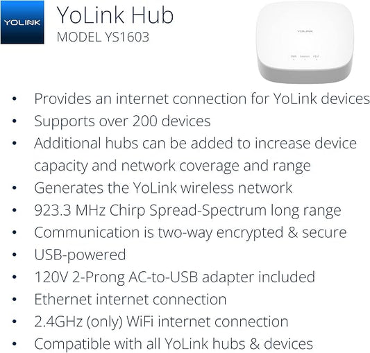 YoLink LoRa Smart Vibration Sensor & Hub Starter Kit: Hub & Smart Shock - Image 2