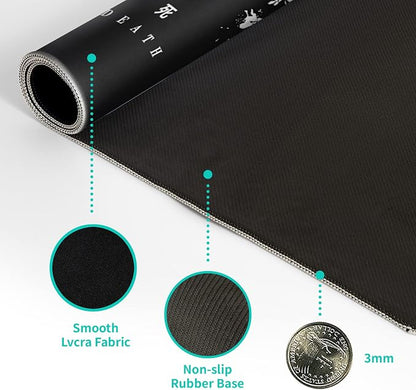 Black and White Japanese Cherry Blossom Gaming Mouse Pad Sakura Death Life - Image 8
