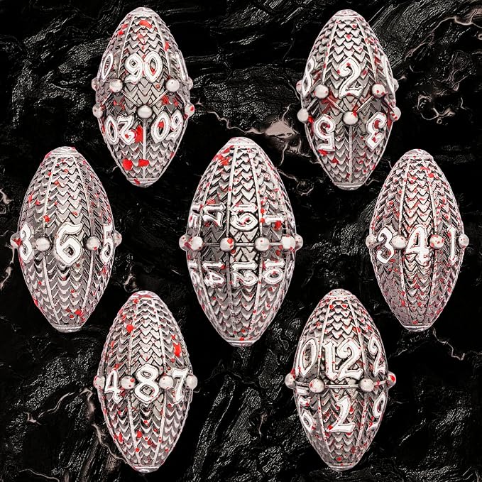 ARUOHHA DND Metal Dice Blood Splatter Dragon Egg Dice - Image 2