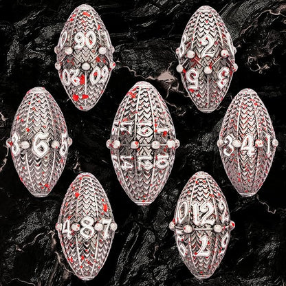 ARUOHHA DND Metal Dice Blood Splatter Dragon Egg Dice - Image 2