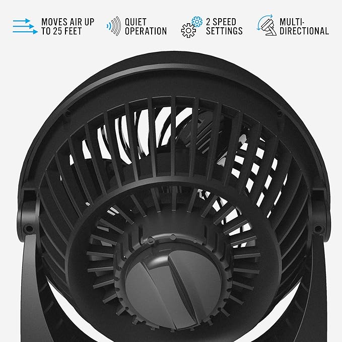 Vornado 133 Small Room Air Circulator Fan, 2 Speeds, Adjustable Head, Table Fan - Image 3