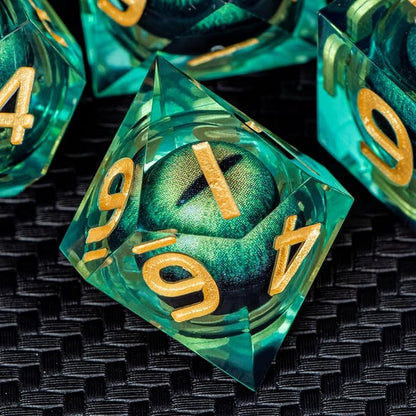 ARUOHHA DND Resin Dice Dragon Eye Liquid Core Polyhedral D and D Dice Set - Image 5