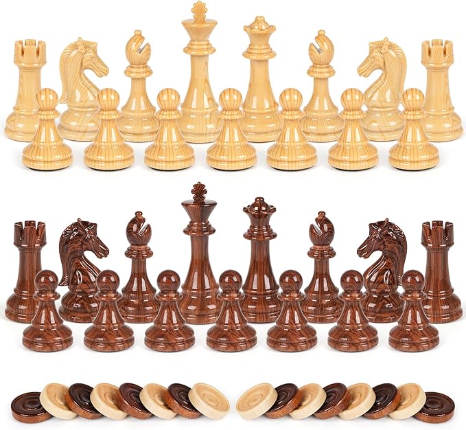 Chess Checkers Backgammon Set 3-in-1 Board Games Sets - Image 5
