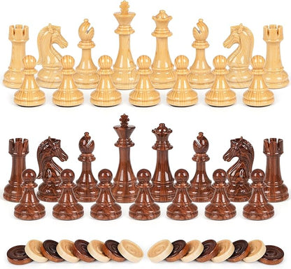 Chess Checkers Backgammon Set 3-in-1 Board Games Sets - Image 5