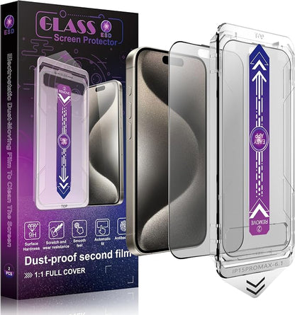 2 Pack Matte Screen Protector for iPhone 15 Pro Max 6.7-Inch Auto Dust Removal by SHANG+PIN+JIA