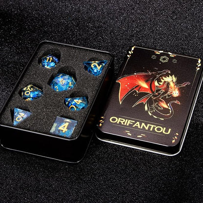 Butterfly DND Dice Blue Liquid Core Dice Set - Image 7
