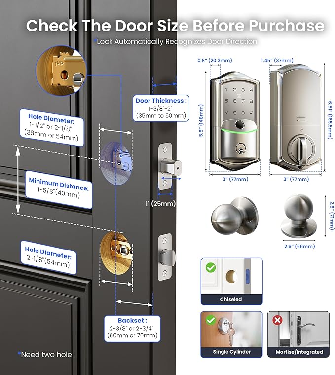 Veise VE027-K Built-in WiFi Smart Lock - Image 9
