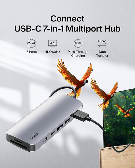 Belkin USB-C Hub, 7-in-1 Multiport Adapter - Image 2