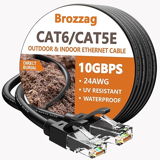 Ethernet Cable 35ft For Cat6/Cat5E, 10Gbps Compatible by Brozzag