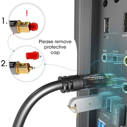 TOSLINK – Optical Audio Cable – 25ft – Designed in Germany – Fiber Optic Cable - Image 8