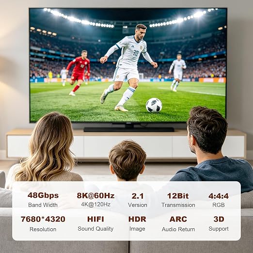 Fiber Optic HDMI 2.1 Cable – Ultra High Speed 48Gbps, Supports 8K@60Hz /4K/120Hz - Image 2