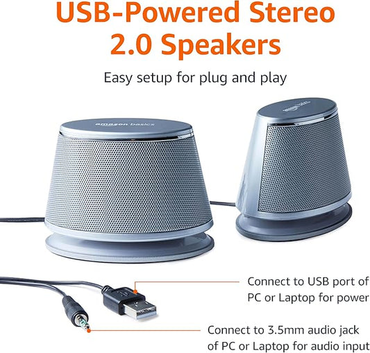 Amazon Basics Stereo 2.0 Speakers - Image 2