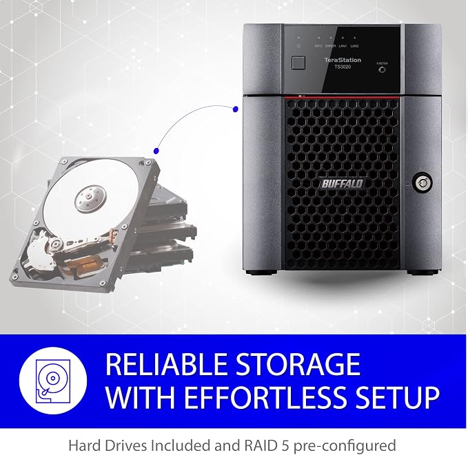 BUFFALO TeraStation 3420DN 4-Bay SMB 4TB Desktop NAS w/Hard Drives Included - Image 8