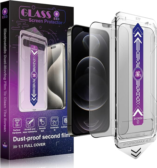 2 Pack Matte Screen Protector for iPhone 12 Pro Max 6.7-Inch Auto Dust Removal by SHANG+PIN+JIA