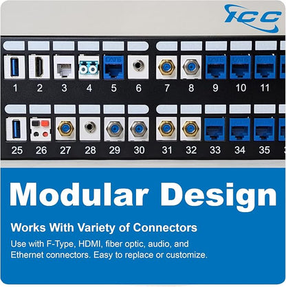 ICC 48 Port Blank Keystone 2U Patch Panel - Image 8