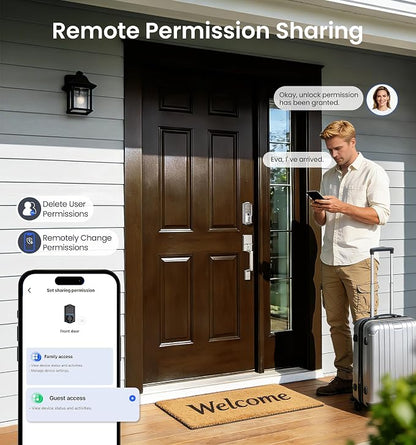 Veise VE027 Built-in Wi-Fi Smart Lock, Fingerprint Keyless Entry Front Door Lock - Image 8