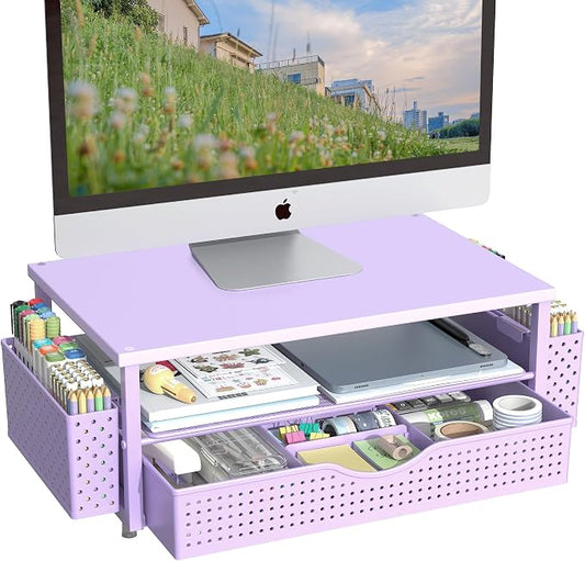 Desk Organizer and Accessories, Computer Monitor Stand Riser by Spacrea