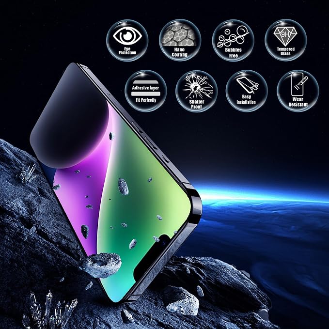 Screen Protector for iPhone 16e/14/13/13Pro, Colorless Anti-Blue Light Tempered - Image 5