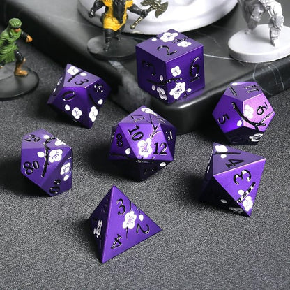Matt Purple D&D Metal Dice, DNDND 7 PCS Heavy Metallic DND Dice Set - Image 4