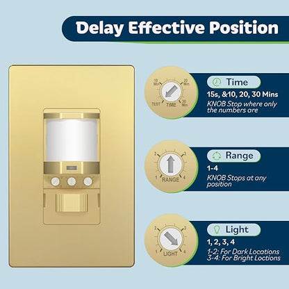 TOPGREENER Occupancy/Vacancy PIR Motion Sensor Light Switch, Learning Function - Image 2