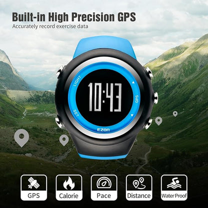 EZON GPS Running Watch with Distance Pace Alarm and Calorie Counter and - Image 3
