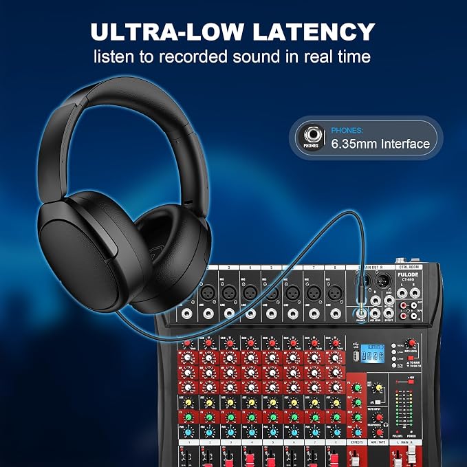 8 Channel Audio Mixer, Professional Music Mixer Board DJ Mixing Console - Image 6