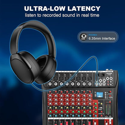 8 Channel Audio Mixer, Professional Music Mixer Board DJ Mixing Console - Image 6