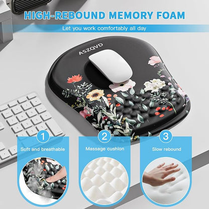 Mouse Pad with Wrist Rest, Ergonomic Mousepads with Wrist Support, Soft Lycra - Image 3