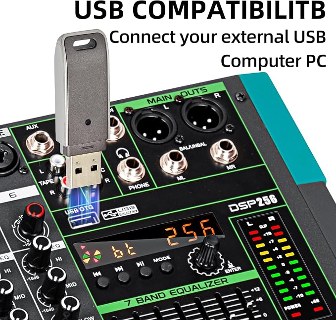 Depusheng PA6 professional DJ audio mixer 6 channel input built-in 256 kinds of - Image 5