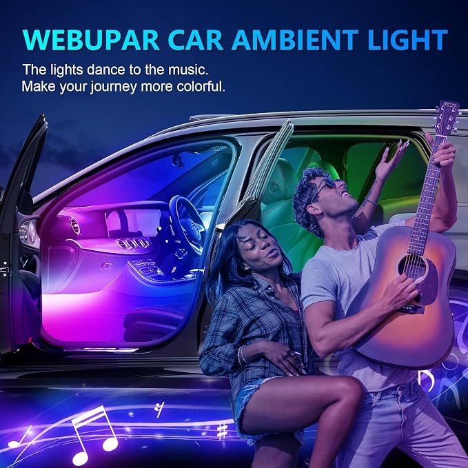 Acrylic Interior Car Lights - 6 in 1 LED Strip Lights - Image 6