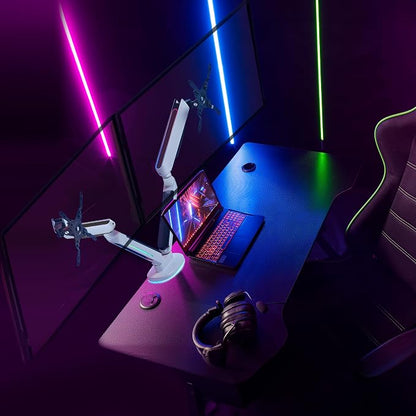 AVLT Dual 27”-43” RGB Gaming Monitor Arm Desk Mount Built-in 20 Lighting Modes - Image 8