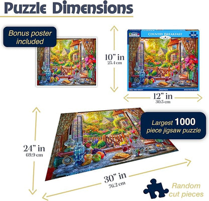 White Mountain Country Breakfast Puzzle 1000 Piece Vintage Jigsaw Puzzle - Image 2