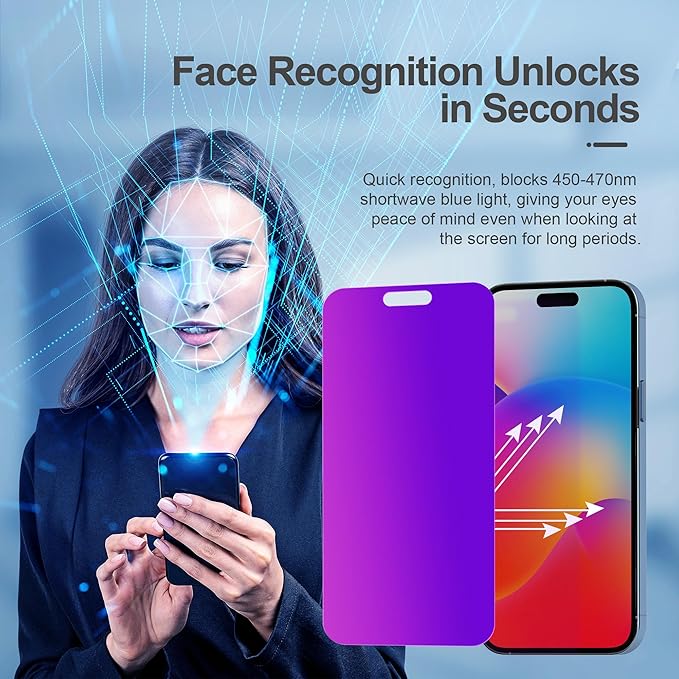 Compatible for iPhone 15 Plus/iPhone 16 Plus Privacy Screen Protector Tempered - Image 6