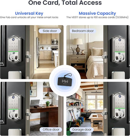 Veise VE017 Fingerprint Smart Door Lock, App Control, 8-in-1 Keyless Entry - Image 13