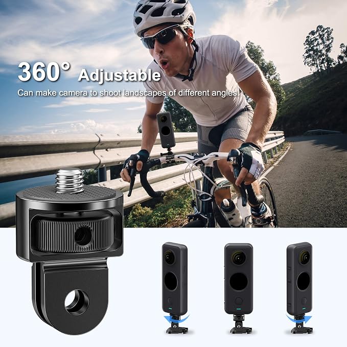 2 Pieces Camera Tripod Mount for Gopro Adapter 360°Adjustable Aluminum Alloy - Image 2